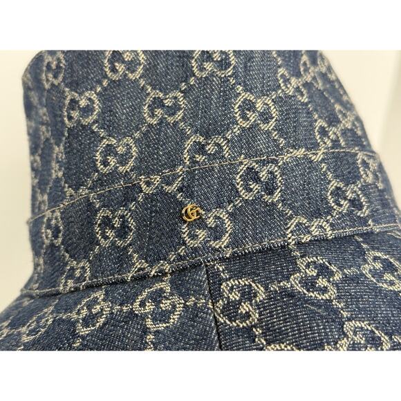Gucci Blue Denim Wide Brim Hat - Picture 3 of 10